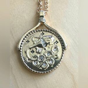 Aquarius Zodiac Medallion Pendant Necklace